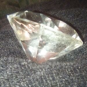 Clear Diamond-Shaped Crystal Paperweight